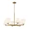 Designers Fountain Palmyra 6 Light Modern Brushed Gold with Etched Opal Glass Shades Chandelier For Dining Rooms D255M-6CH-BG - alternate 1